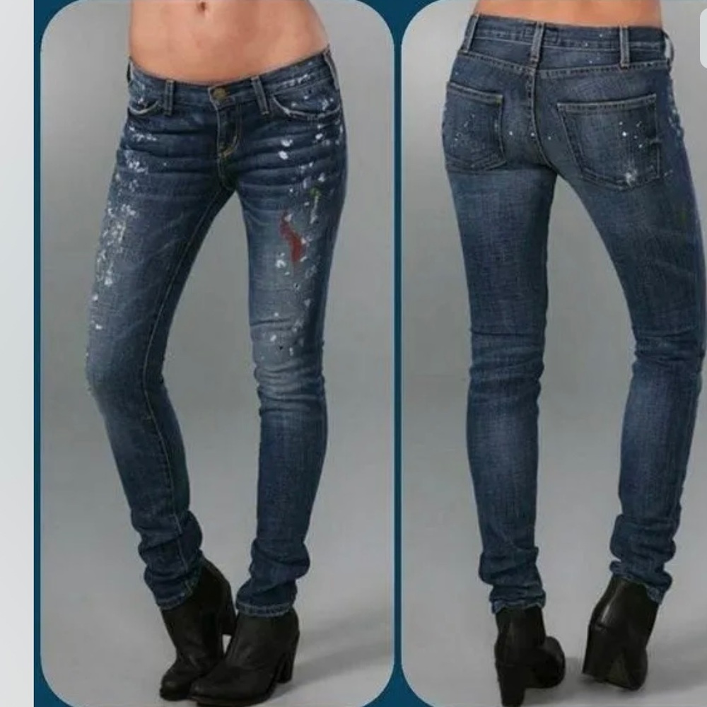 Current/Elliott The Skinny Paint Spatter Jeans